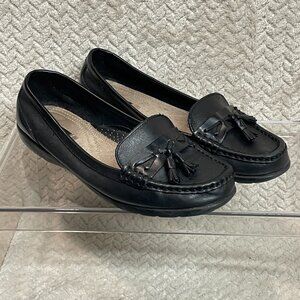 Thom McAn Classic Black Leather Tassel Dark Academia Preppy‎ Loafer Size 8.5W